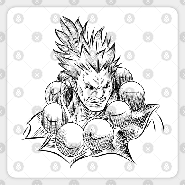 akuma, the street fighter Sticker by jorge_lebeau